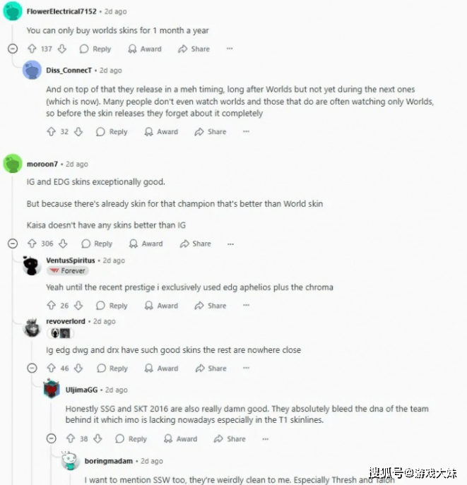 LOL皮肤投票排行,只有一款冠军皮肤进入前100,看到就能想到IG